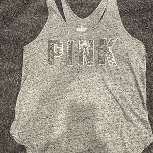 PINK Victoria's Secret Gray Sleeveless Tank Top